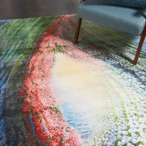 Multicolor Luxurious Modern Floral Optical/ (3D) Rug Easy to clean Living Room and Bedroom-160cm X 226cm