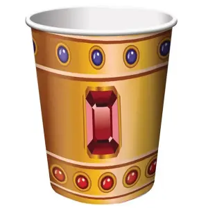 Creative Party Paper Pirate Party Cup (Pack of 8) Gold/Red/Blue (One Size)