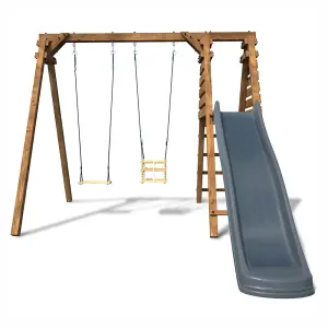 Prune Infant & Child Double Wooden Swing Set with Slide