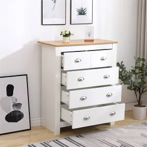 FurnitureHMD Elegant 3+2 Drawer Chest Tall Dresser Storage Cabinet Organiser Unit for Bedroom,Living Room, Hallway,Office