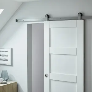 Peak Silver Sliding door track system (L) 200cm