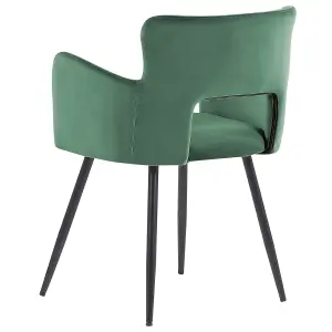 Set of 2 Dining Chairs SANILAC Velvet Dark Green