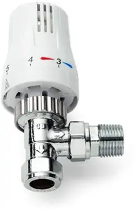 White Thermostatic Radiator Valve - 15mm Angled TRV