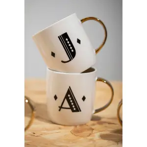 Maison by Premier Mimo Diamond Deco A Letter Monogram Mug