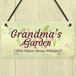 Red Ocean Grandma's Garden Novelty Hanging Plaque Summer House Sign Garden Shed Home Decor