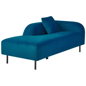 Right Hand Velvet Chaise Lounge Navy Blue LE CRAU