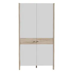 2 Door Wardrobe Matt White & Sonoma Oak Modern Design