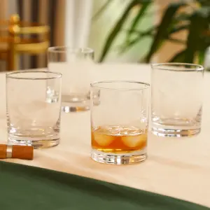 Set of 4 Plain Drinking Wine Glass Whiskey Glass Tumblers