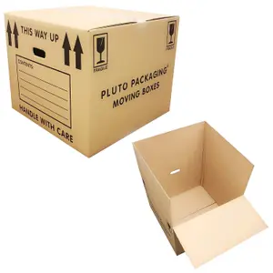 15 x Extra Large Printed 21x21x16" House Moving Storage Boxes With Built In Carry Handles & Room List