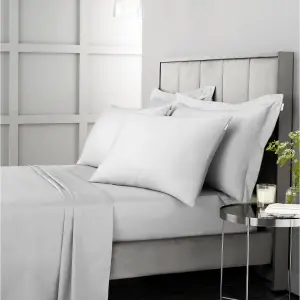 Bianca Fine Linens Bedroom 400 Thread Count Cotton Sateen Fitted Sheet 36cm Depth Dove Grey