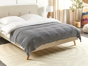 Bedspread ILEN Cotton 150 x 200 cm Grey