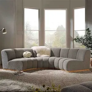 Granvia Taupe Boucle Modular Sofa, 3-Seater Curved Sofa - Daals - Sofas