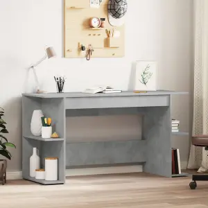 Berkfield Desk Concrete Grey 140x50x75 cm Engineered Wood