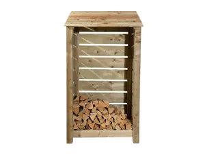 Slatted Slatted wooden log store W-99cm, H-180cm, D-88cm - natural (light green) finish