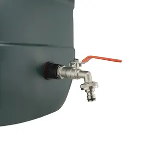 water butt/rain barrel/tank outlet adaptor with metal lever tap,1/2" (requires a 21mm hole)