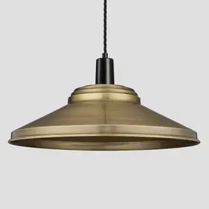 Industville Sleek Giant Step Pendant, 18 Inch, Brass, Black Holder