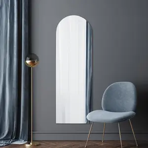 MirrorOutlet The Arcus Frameless Arched Leaner Wall Mirror 180CM X 60CM