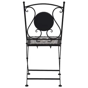 Berkfield Mosaic Bistro Chairs 2 pcs Grey