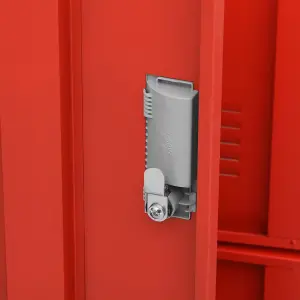 Berkfield Locker Cabinets 5 pcs Light Grey and Red 90x45x92.5 cm Steel