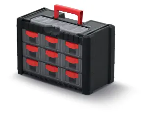 Parts Storage Organiser with Drawers Compartment Cabinet Screws Carry Tool Box Set 2