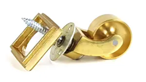 2x BRASS CASTOR & SQUARE32mm SCREW IN CASTOR  FURNITURE BEDS SOFAS CHAIRS STOOLS