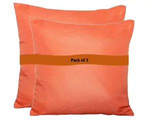 Pair of Outdoor Garden Sofa Chair Furniture Scatter Cushions - Orange Plain