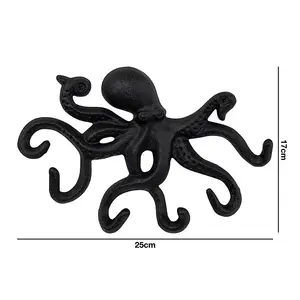 Woodside Cast Iron Wall Mounted Octopus Hooks