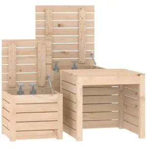 Berkfield 3 Piece Garden Box Set Solid Wood Pine