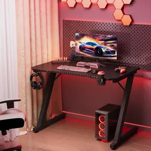 Ergonomic Gaming Computer Desk Black / 75cm H x 80cm W x 55cm D