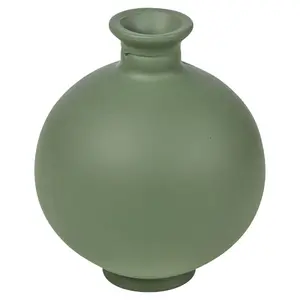 URBNLIVING 2.5L Olive Large Round Glass Opera Ball Vase Ceramic Look Ornament Living Room Home Decor