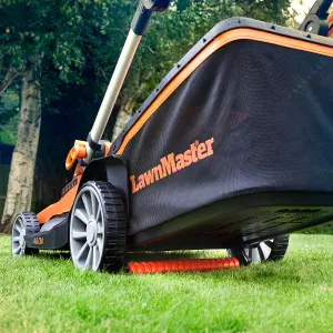 LawnMaster 48V 46cm Cordless Lawnmower with 2x Spare Batteries and Rear Roller - 2 Year Guarantee