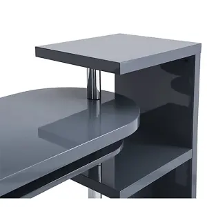 Sydney High Gloss Rotating Home And Office Laptop Desk in Grey