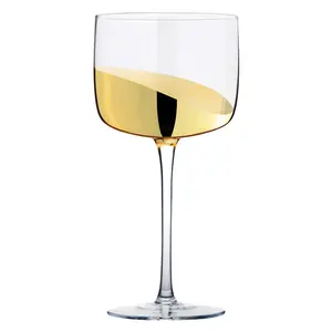 Wave Gin Glasses (Set of 2) Gold/Clear