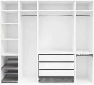 Goodhome Atomia White Bedroom Storage Unit Kit (h)2250mm (w)2500mm (d)580mm