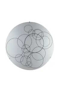 Luminosa Karma Decorative Flush Ceiling Light, White Glass, E27