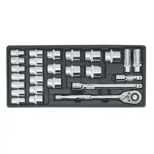 Sealey Tool Tray with Socket Set 26pc 1/2"Sq Drive TBT21