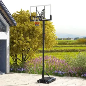 SPORTNOW 2.35-3.05m Basketball Hoop and Stand with Weighted Base and Wheels