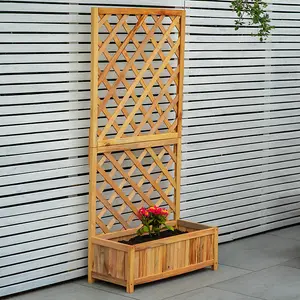 Woodside Aldburgh Wooden Garden Planter with Trellis