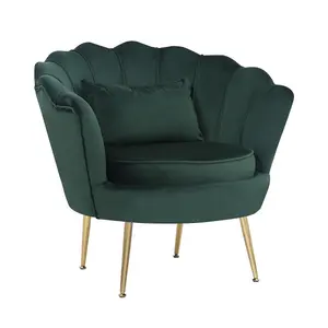 Velvet Bottle Green Daisy Accent Chair