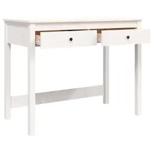 Berkfield Desk with Drawers White 100x50x78 cm Solid Wood Pine