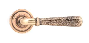 From The Anvil Polished Bronze Hammered Newbury Lever on Rose Set (Art Deco) - Unsprung