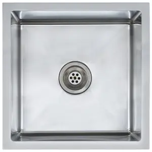 Berkfield Handmade Kitchen Sink with Strainer Stainless Steel