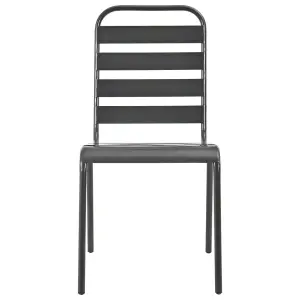 Berkfield Stackable Outdoor Chairs 2 pcs Steel Grey