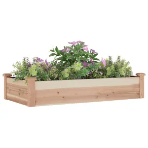 Berkfield Garden Raised Bed with Liner 120x60x25 cm Solid Wood Fir