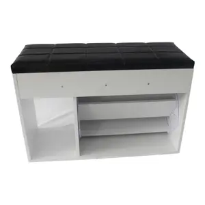 Shoe Storage Rack Cabinet Shoe Bench Shoe Shelf with Leather seat