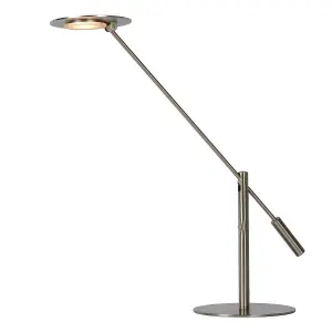 Lucide Anselmo Modern Desk Lamp - LED Dim. - 1x9W 3000K - Satin Chrome