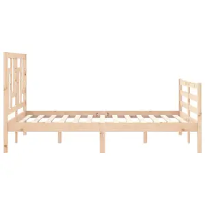 Berkfield Bed Frame with Headboard Small Double Solid Wood