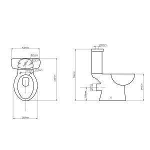 Rinse Bathrooms Close Coupled Toilet with Soft Close Seat