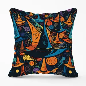 Imaginative Abstract Witches Hats Cushions 60cm x 60cm