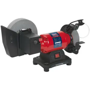 Powerful 150mm Bench Grinder with 200mm Wet Stone and 250W Induction Motor for Precision Blade Sharpening